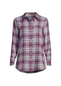 LANDS' END Boyfriend-Bluse aus Flanell, Damen,  Wei&szlig;, Baumwolle, by Lands' End