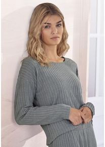 s.Oliver Longsleeve grau Gr. 32/34 für Damen. Mit Rundhals. Figurumspielend. Nachhaltig.