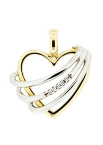 OROLINO Anhänger 585 Gold zweifarbig Herz mit 5x Brillant 0,025ct.