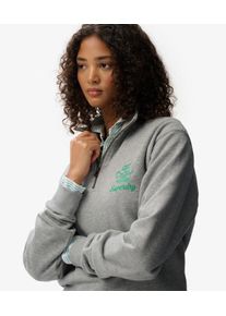 Superdry Damen Country Club Crest Sweatshirt mit Rei&szlig;verschluss Grey - Gr&ouml;&szlig;e: 40 210262350075207Q019