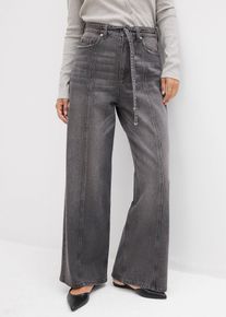 bonprix Wide-Leg-Jeans High Waist, grau, Gr.38, Wide-Leg-Jeans High Waist, 99% Baumwolle