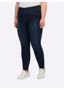sheego Gro&szlig;e Gr&ouml;&szlig;en Schlupfjeans mit schmalem Bein, blue-used, Gr&ouml;&szlig;e 50 - Damen