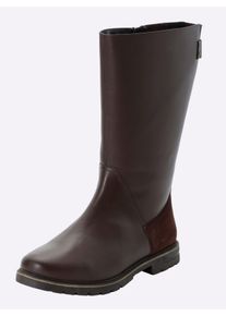 sheego Große Größen Weitschaftstiefel aus Rinds- und Veloursleder, schoko, Größe 40 - Damen