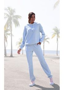 Vivance Sweatpants blau Gr. 36/38 für Damen. Mit Stickerei. Basic. Nachhaltig.