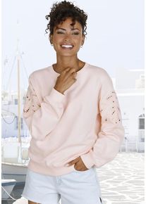 Vivance Sweatshirt orange Gr. 32/34 für Damen. Rundhals und Stickerei. Figurumspielend. Nachhaltig.