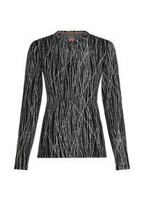 Icebreaker Merino 260 Tech Vertex L/S Crewe AOP Merinounterwäsche Damen (Gr XS |grau)