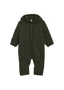 Overall Huttelihut Pram Suit Bear Ears Wool Fleece Kinder (Gr 74 |oliv)