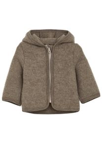 Merinojacke Huttelihut Jacket Wool Fleece with Hood Kinder (Gr 62 |braun)