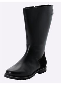 sheego Große Größen Weitschaftstiefel aus Rinds- und Veloursleder, schwarz, Größe 42 - Damen