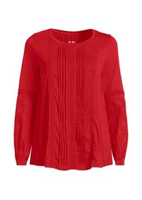 LANDS' END Biesenshirt aus Baumwoll/Modalmix, Damen,  Rot, Baumwoll-Mischung/Viskose-Mischung, by Lands' End