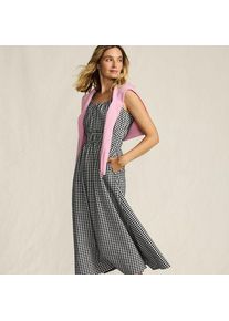 LANDS' END Gingham-Midikleid f&uuml;r Damen in Petite-Gr&ouml;&szlig;e, Damen, size: petite, Schwarz, Baumwolle/Polyester/Polyester-Mischung, by Lands' End