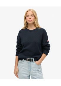 Superdry Damen Lockerer Strick-pullover mit Rundhalsausschnitt Marineblau - Gr&ouml;&szlig;e: 40 2103227500649JKE019