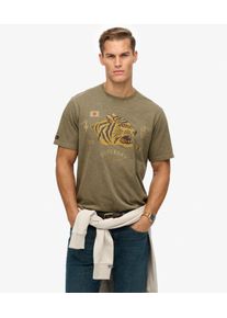 Superdry Herren Locker Geschnittenes Campaign Souvenir T-shirt Green - Gr&ouml;&szlig;e: L 1040405503239GMJ003