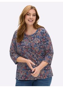 sheego Große Größen Print-Shirt im Blütenmuster, marine-terra-bedruckt, Größe 42 - Damen