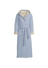 LANDS' END Bademantel mit Fleecefutter, Damen,  Blau, Polyester/Viskose, by Lands' End