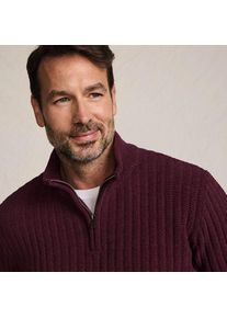 LANDS' END Chenille-Pullover mit Rei&szlig;verschluss, Herren,  Rot, Polyester/Nylon, by Lands' End