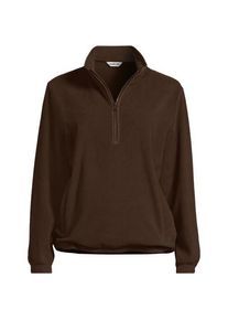 LANDS' END Anyweather Fleece-Pullover mit Rei&szlig;verschluss, Damen,  Braun, Polyester, by Lands' End