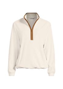 LANDS' END Anyweather Fleece-Pullover mit Rei&szlig;verschluss, Damen,  Wei&szlig;, Polyester, by Lands' End