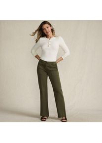 LANDS' END Lange Chino-Hose Mid Waist, Damen,  Gr&uuml;n, Baumwolle/Lyocell (Viskose)/Baumwoll-Mischung, by Lands' End