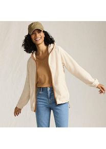 LANDS' END Anyweather Fleece-Jacke mit Kapuze, Damen,  Wei&szlig;, Polyester, by Lands' End
