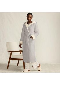 LANDS' END Bademantel mit Fleecefutter, Damen,  Grau, Polyester/Viskose, by Lands' End