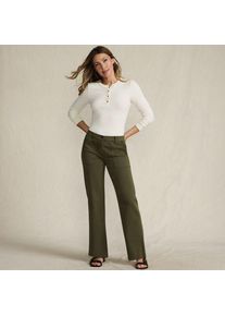 LANDS' END Lange Chino-Hose Mid Waist, Damen,  Gr&uuml;n, Baumwolle/Lyocell (Viskose)/Baumwoll-Mischung, by Lands' End