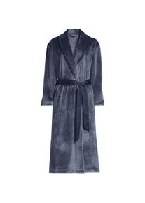LANDS' END Morgenmantel aus Samt, Damen,  Blau, Polyester/Polyester-Mischung, by Lands' End