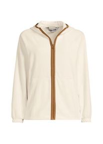 LANDS' END Anyweather Fleece-Jacke mit Kapuze, Damen,  Wei&szlig;, Polyester, by Lands' End