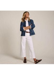 LANDS' END Jeansjacke mit Cordkragen, Damen,  Blau, Elasthan/Baumwoll-Mischung/Polyester-Mischung, by Lands' End