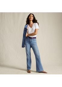 LANDS' END Soft Denim Schlagjeans High Waist in Petite-Gr&ouml;&szlig;e, Damen, size: petite, Blau, Elasthan/Baumwoll-Mischung, by Lands' End