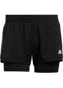 Adidas Pacer 3-Stripes Funktionsshorts Damen - schwarz - Gr. S - Polyester