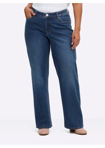 sheego Große Größen Gerade Jeans bei schmalerer Taille und viel Po, blue-stone-washed, Größe 40 - Damen