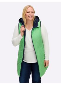 sheego Große Größen Wendeweste mit Kapuze, tiefblau-apfel, Größe 56 - Damen