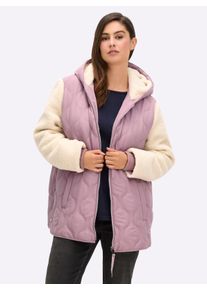sheego Große Größen Kapuzenjacke im Material-Mix, mauve, Größe 50 - Damen