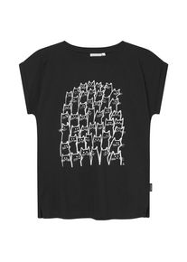 DEDICATED T-Shirt Visby Cat Crowd T-Shirt Damen (Gr M |schwarz)