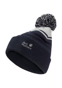 Mütze Jack Wolfskin Stripy Pompom Beanie Kinder (Gr 49-50 cm |schwarz)