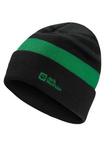 Mütze Jack Wolfskin Stripy Knit Beanie Kinder (Gr 51-53 cm |schwarz)