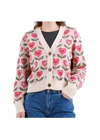 DEDICATED Cardigan Kanan Love Flowers Pullover Damen (Gr XS |bunt)