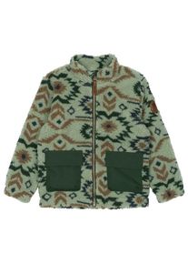 Mikk-line Teddy Mix Jacket AOP Fleecejacke Kinder (Gr 134 |oliv/gr&uuml;n)