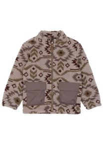 Fleecejacke Mikk-line Teddy Mix Jacket AOP Kinder (Gr 110 |braun)