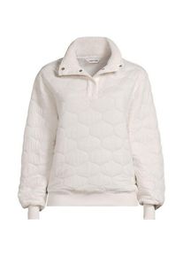 LANDS' END Sweatshirt mit Steppung, Damen,  Wei&szlig;, Polyester/Viskose, by Lands' End