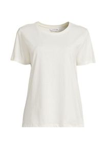 LANDS' END Supima T-Shirt mit Rundhalsausschnitt, Damen,  Wei&szlig;, Baumwolle, by Lands' End