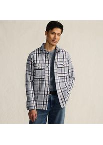 LANDS' END Karierte Hemdjacke, Herren,  Blau, by Lands' End