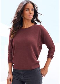 Vivance Langarmshirt 'aus flauschigem Strick' violett Gr. 32/34 für Damen. Mit Rundhals. Bequem. Nachhaltig.