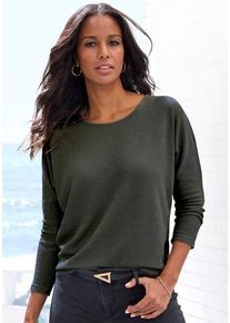 Vivance Langarmshirt 'aus flauschigem Strick' grün Gr. 32/34 für Damen. Mit Rundhals. Bequem. Nachhaltig.