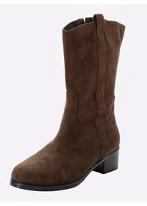 sheego Große Größen Stiefelette in Wildleder-Optik, braun, Größe 41 - Damen