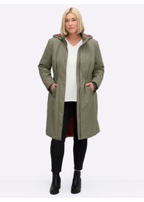 sheego Gro&szlig;e Gr&ouml;&szlig;en Funktionsmantel mit Kapuze, abnehmbar, khaki-rostrot, Gr&ouml;&szlig;e 50 - Damen