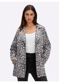 sheego Gro&szlig;e Gr&ouml;&szlig;en Jacke mit Leoprint, schwarz-bedruckt, Gr&ouml;&szlig;e 58 - Damen