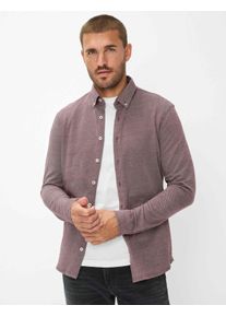 Brax Herren Hemd Style DANIEL velvet, dunkelrot, Gr. L