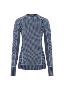 KARI TRAA Smekker L/S Merinounterwäsche Damen Wandern (Gr S |blau/grau)